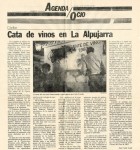 Cata de vinos en La Alpujarra (Diario de Granada, 11/10/1983)