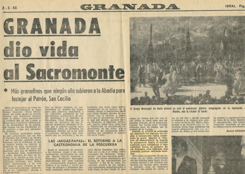 Granada dio vida al Sacromonte (Ideal, 02/02/1983)