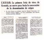 Cádiar: La primera feria de Vinos de Granada, un nuevo paso hacia la consecución de la Denominación de Origen (Ideal, 11/10/1983)