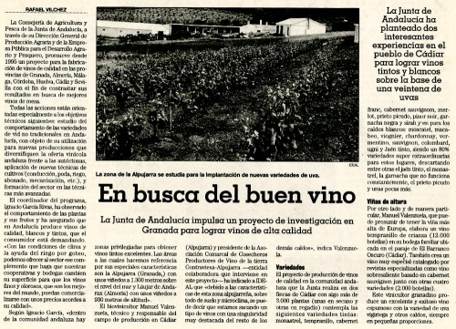 En busca del buen vino (Ideal, 08/12/1998)