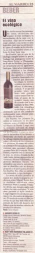 El vino ecológico (El Pais, 31/01/1999)
