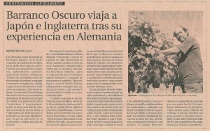 Barranco Oscuro viaja a Japón e Inglaterra tras su experiencia en Alemania (Ideal, 06/07/2003)